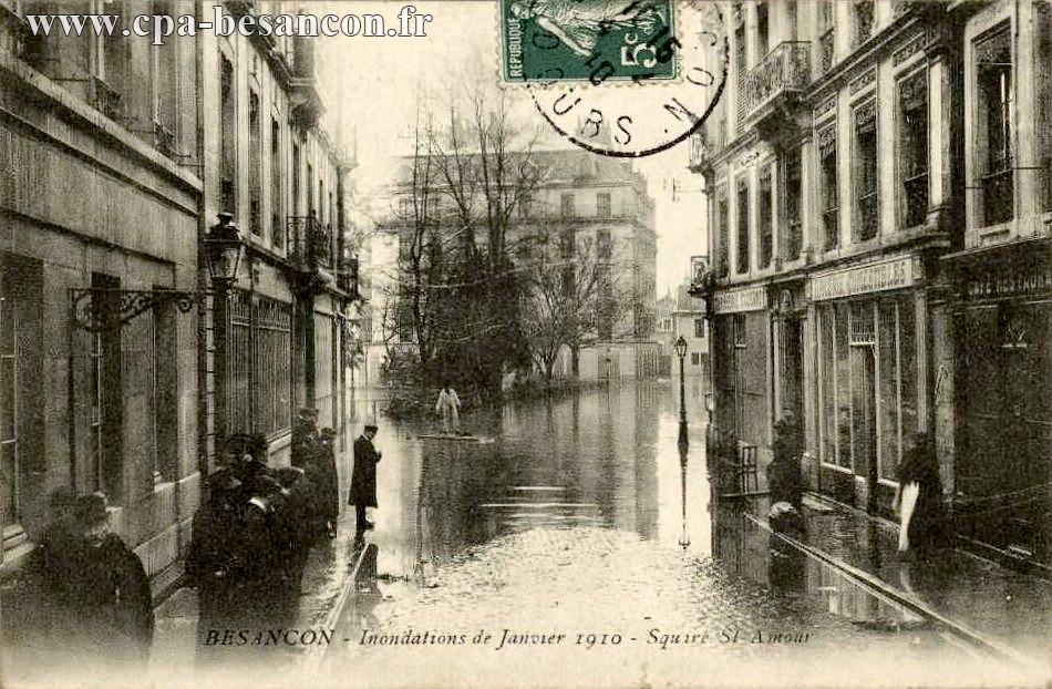 BESANÇON - Inondations de Janvier 1910 - Square St-Amour